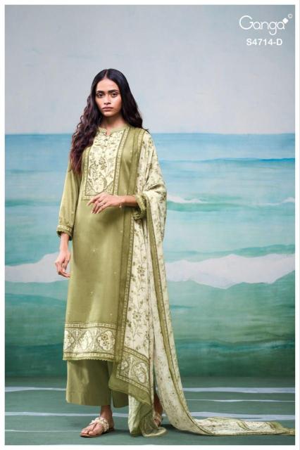 Ganga sreelika 4714 dress materials wholesale banarsi with pr